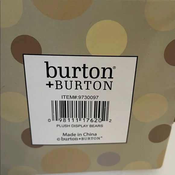 NWOT Burton + Burton Bear with Polka Dot Bow & Keychain Charm Set - Picture 5 of 8